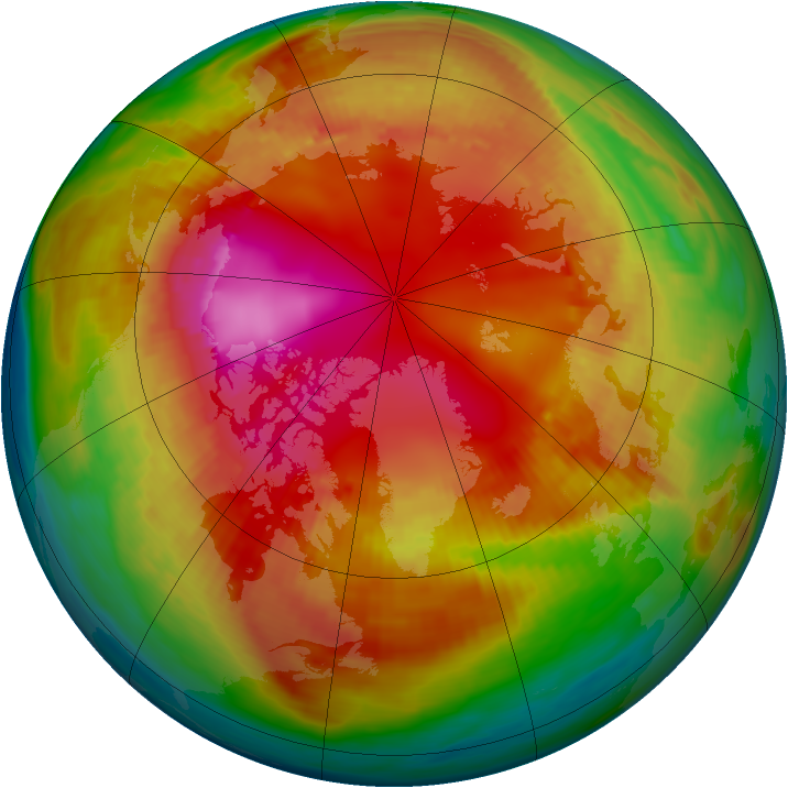 Arctic ozone map for 13 February 1987